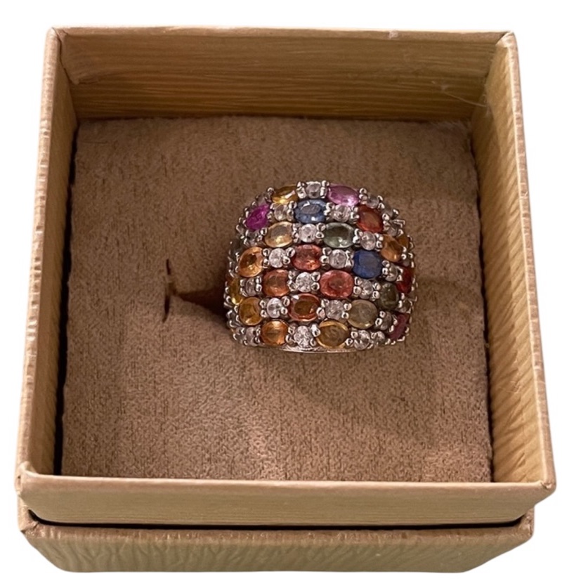Cluster Rainbow Statement Ring